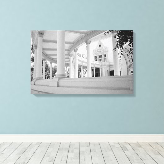  Colonnade Zwart & Wit Architectuur Foto Canvas Afdruk (Insitu (Houten vloer))