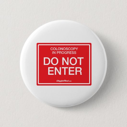 Colonoscopie in uitvoering: Voer niet in Ronde Button 5,7 Cm (Voorkant)