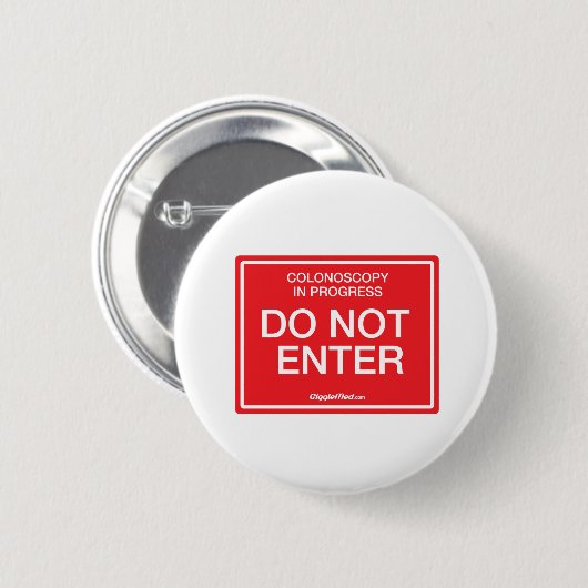 Colonoscopie in uitvoering: Voer niet in Ronde Button 5,7 Cm (Voorkant /achterkant)