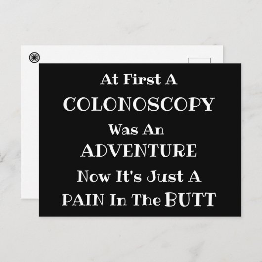 Colonoscopy Adventure Briefkaart (Voorkant / Achterkant)