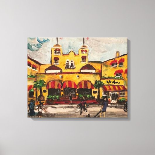 "Colony Hotel at Delray Beach" door Willowcatdesig Canvas Afdruk (Voorkant)