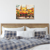 "Colony Hotel at Delray Beach" door Willowcatdesig Canvas Afdruk (Insitu (Slaapkamer))