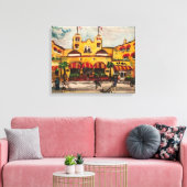 "Colony Hotel at Delray Beach" door Willowcatdesig Canvas Afdruk (Insitu (Woonkamer))