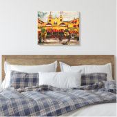 "Colony Hotel at Delray Beach" door Willowcatdesig Canvas Afdruk (Insitu (Slaapkamer))