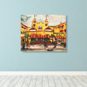 "Colony Hotel at Delray Beach" door Willowcatdesig Canvas Afdruk (Insitu (Houten vloer))