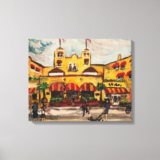 "Colony Hotel at Delray Beach" door Willowcatdesig Canvas Afdruk (Voorkant)