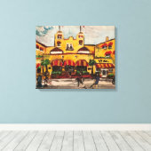 "Colony Hotel at Delray Beach" door Willowcatdesig Canvas Afdruk (Insitu (Houten vloer))
