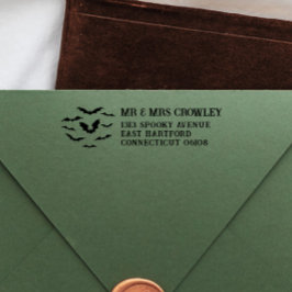 Colony of Bats Halloween Retouradres Zelfinktende Stempel
