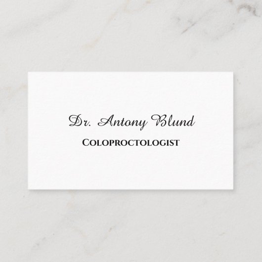 Coloproctoloog chirurg Simple White en Black Visitekaartje (Achterkant)