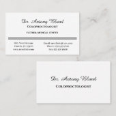 Coloproctoloog chirurg Simple White en Black Visitekaartje (Voorkant / Achterkant)