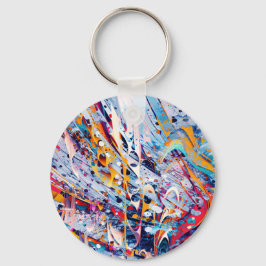 Color Abstract Splatters Sleutelhanger