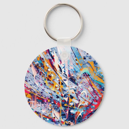 Color Abstract Splatters Sleutelhanger (Voorkant)