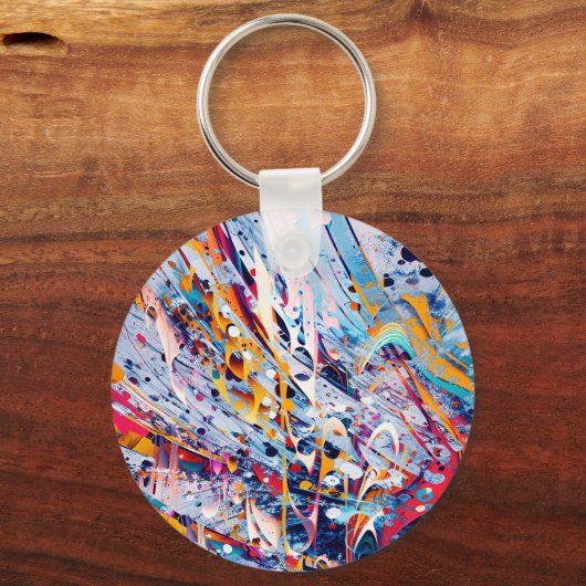 Color Abstract Splatters Sleutelhanger (Achterkant)