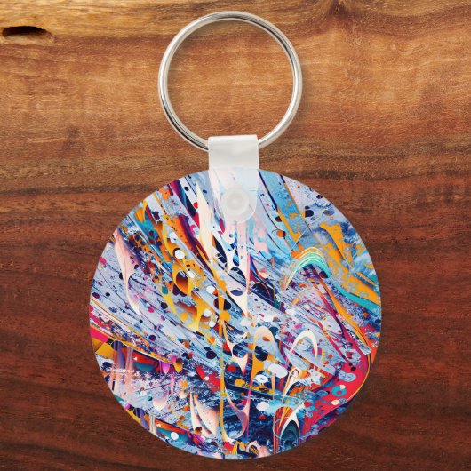 Color Abstract Splatters Sleutelhanger (Voorkant)