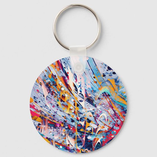 Color Abstract Splatters Sleutelhanger (Achterkant)