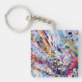 Color Abstract Splatters Sleutelhanger