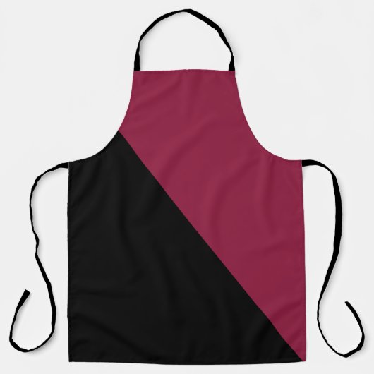 Color Block Apron (Black & Berry Red) Schort (Voorkant)