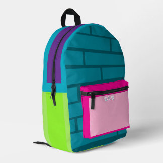 Color block Brick Pattern Colorful Back to School Bedrukte Rugzak