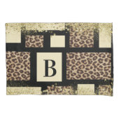 Color Block Cream Ivory Black & Leopard Cheetah Kussensloop (Voorkant)