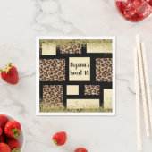 Color Block Cream Ivory Black & Leopard Cheetah Servetten (Insitu)