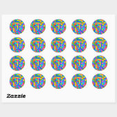 Color Block Disorder Ronde Sticker (Vel)