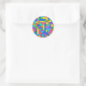 Color Block Disorder Ronde Sticker (Tas)