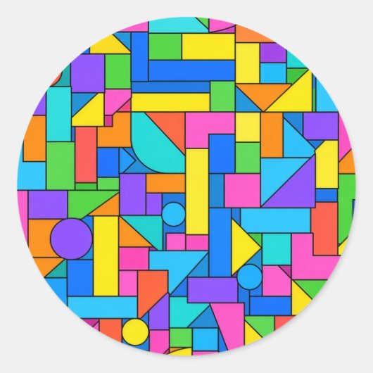 Color Block Disorder Ronde Sticker (Voorkant)