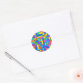 Color Block Disorder Ronde Sticker (Envelop)