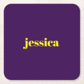 Color block minimalist custom name  kartonnen onderzetters (Voorkant)