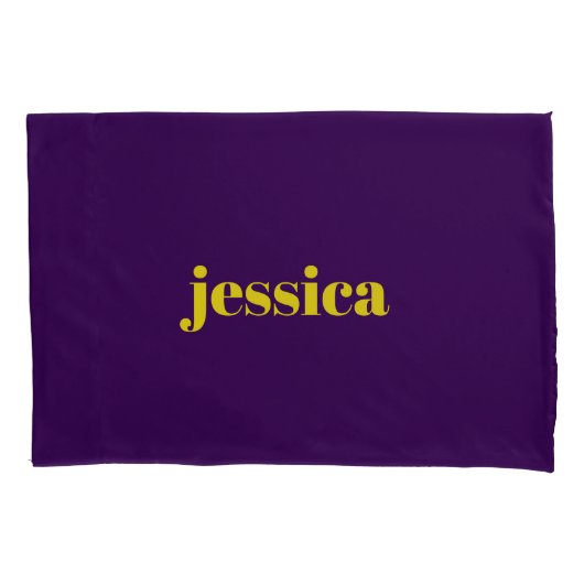 Color block minimalist custom name  kussensloop (Voorkant)