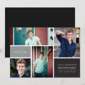 Color Block Photo Afstudeerder Announcement Kaart (Voorkant / Achterkant)