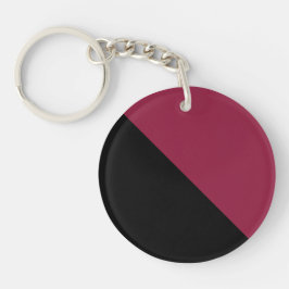  Color Block Sleutelhanger (Black & Berry Red)