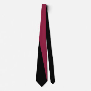 Color Block Stropdas (Black & Berry Red)