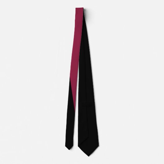  Color Block Stropdas (Black & Berry Red) (Achterkant)