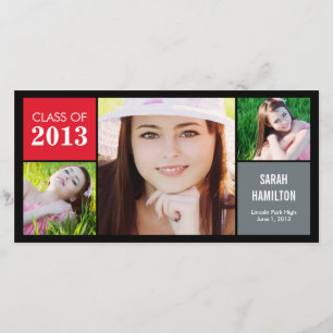 Color Blocks Afstuderen aankondiging fotokaart