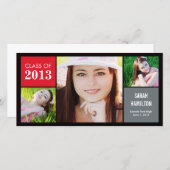 Color Blocks Afstuderen aankondiging fotokaart (Voorkant / Achterkant)