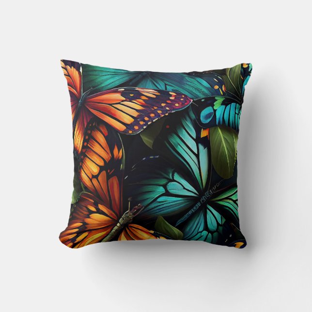 Color Burst – Butterflies in Motion Kussen (Voorkant)