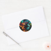 Color Burst – Butterflies in Motion Ronde Sticker (Envelop)