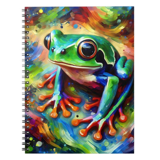 Color burst Jungle Frog Notebook Notitieboek (Voorkant)