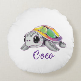 Color Burst Sea Turtle Rond Kussen