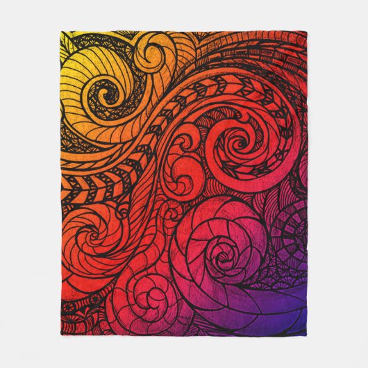 Color Burst Swirl Fleece Blanket (Voorkant)