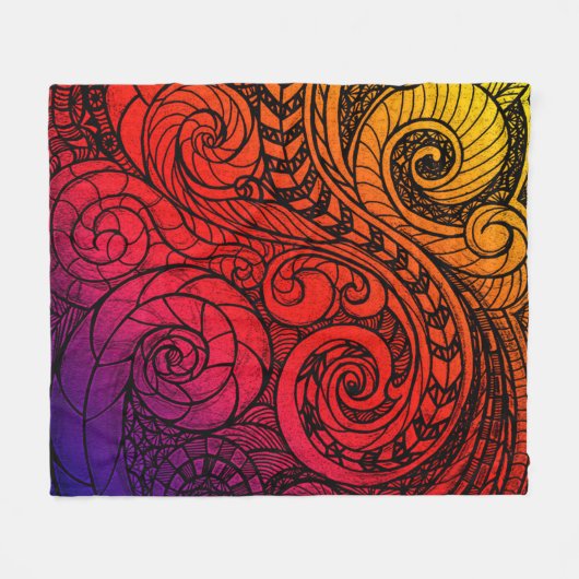 Color Burst Swirl Fleece Blanket (Voorkant (Horizontaal))