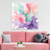 Color Burst Waterverf – Abstracte energie in Vibra Canvas Afdruk (Insitu (Woonkamer))