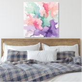 Color Burst Waterverf – Abstracte energie in Vibra Canvas Afdruk (Insitu (Slaapkamer))