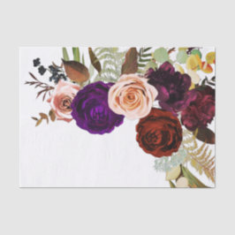 Color Chic Bold Floral Greenery White Wedding Tissuepapier