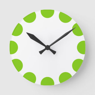 Color Crescent - Martian Green met White Ronde Klok