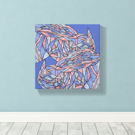Color Echoes Vibrant Modern Abstract Canvas (Insitu (Houten vloer))