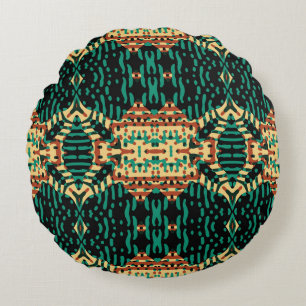 Color Engraving pattern. Illustratieve vintage Rond Kussen