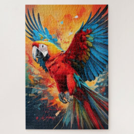 Color Explosion Parrot Art Jigsaw Legpuzzel
