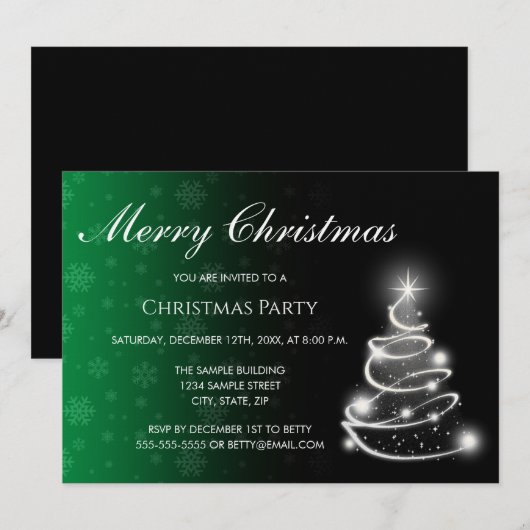 Color Fade Christmas Invitation Kaart (Voorkant / Achterkant)